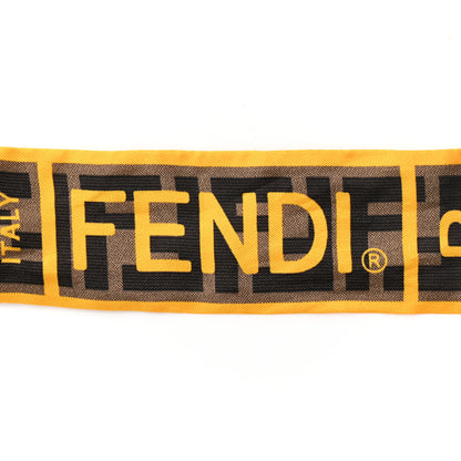 Fendi Silk FF 1974 Roma Logo Wrappy Scarf Tobacco Mimosa 3 of 3