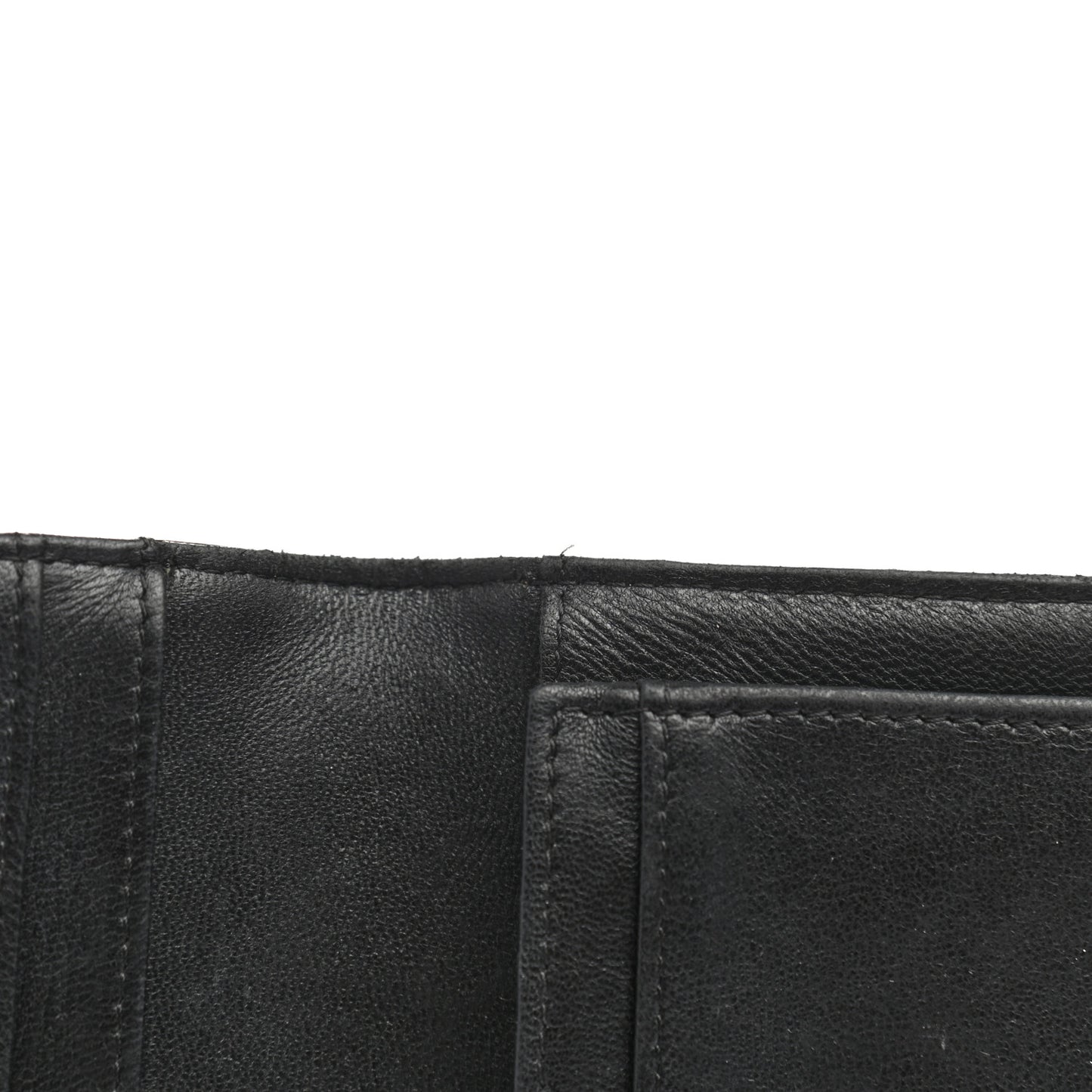Patent Calfskin Lucky Symbols Yen Wallet Black