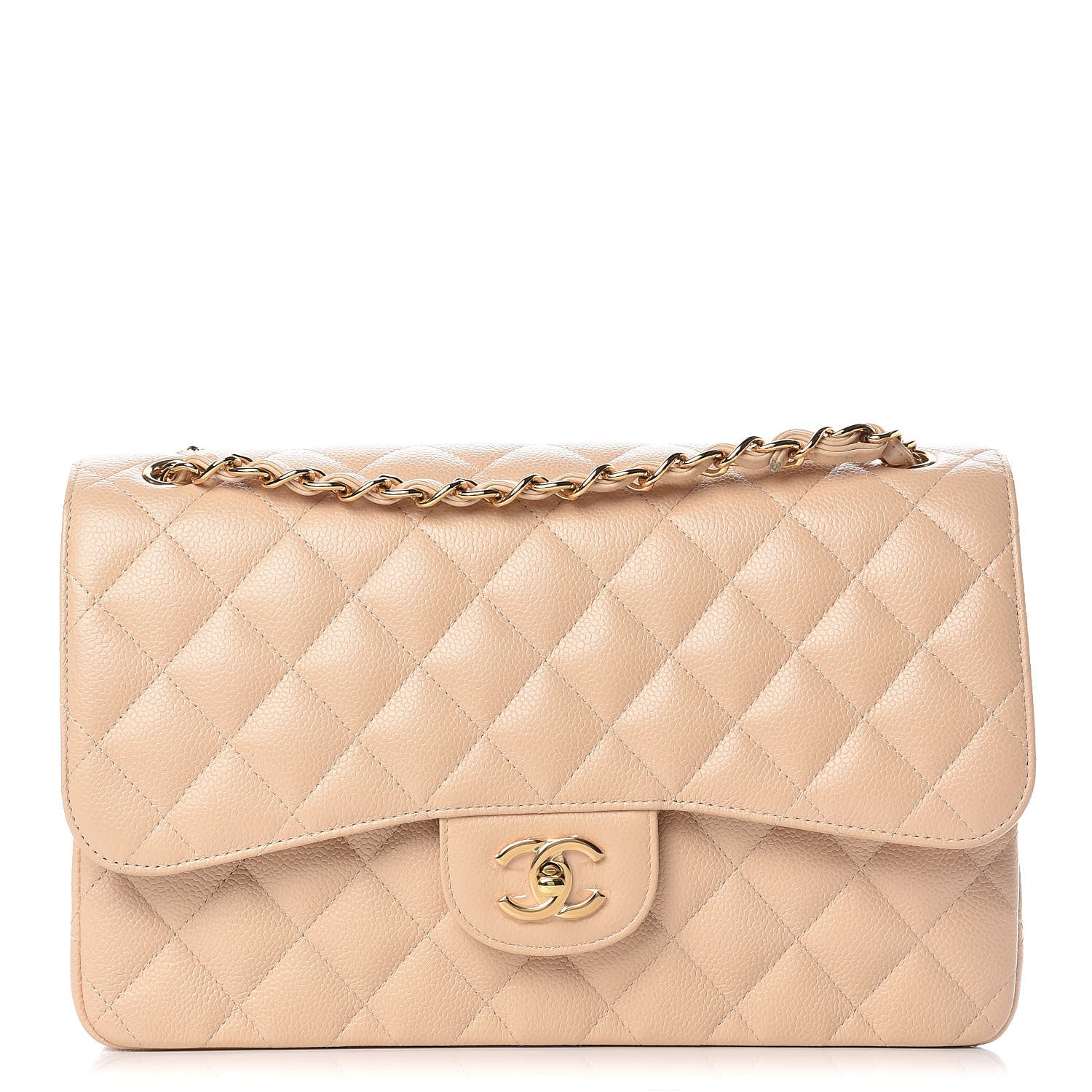 Chanel Caviar Quilted Jumbo Double Flap Beige Clair 1 of 9