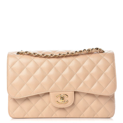 Chanel Caviar Quilted Jumbo Double Flap Beige Clair 1 of 9