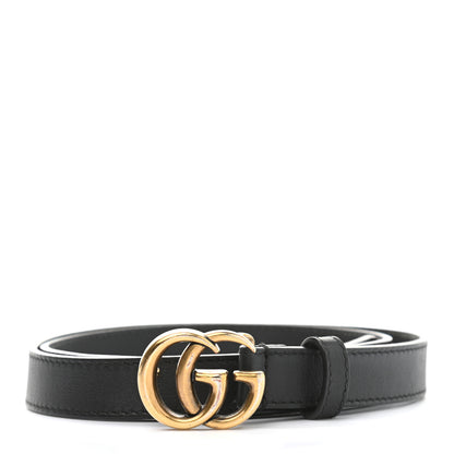 Gucci Calfskin Double G 20mm Belt 80 32 Black 1 of 6