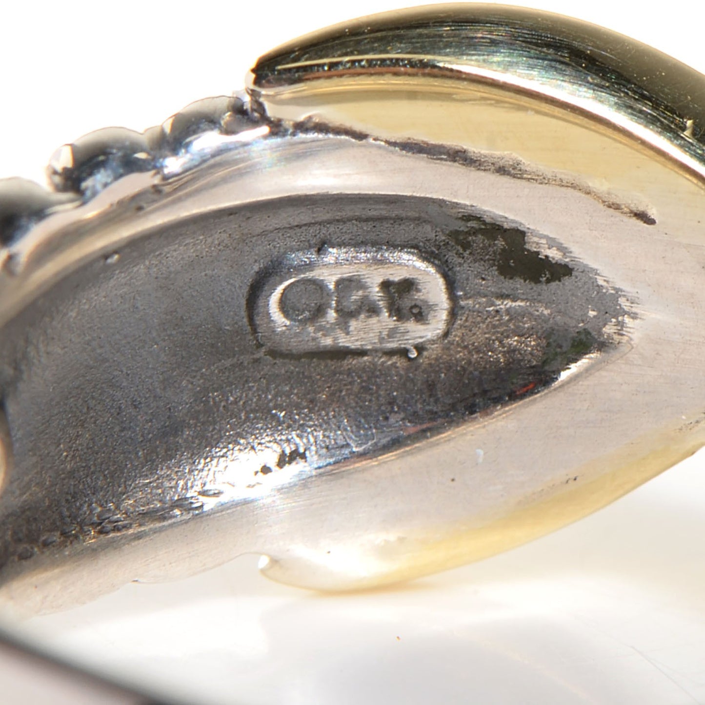 Sterling Silver 14k Yellow Gold X Triple Row Ring 7