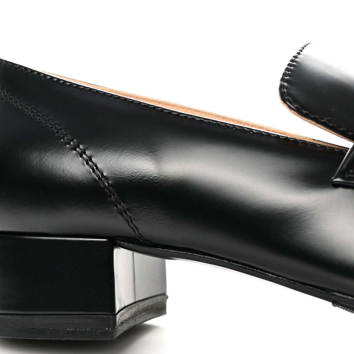 Chanel Shiny Calfskin Logo Loafers 37 Black 11 of 13