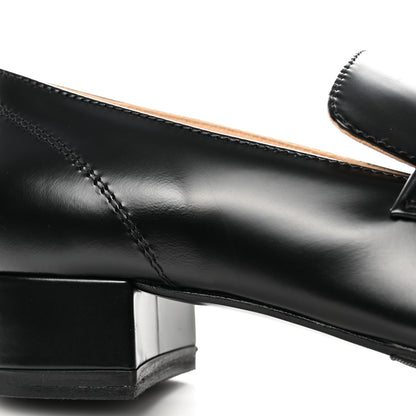 Chanel Shiny Calfskin Logo Loafers 37 Black 11 of 13