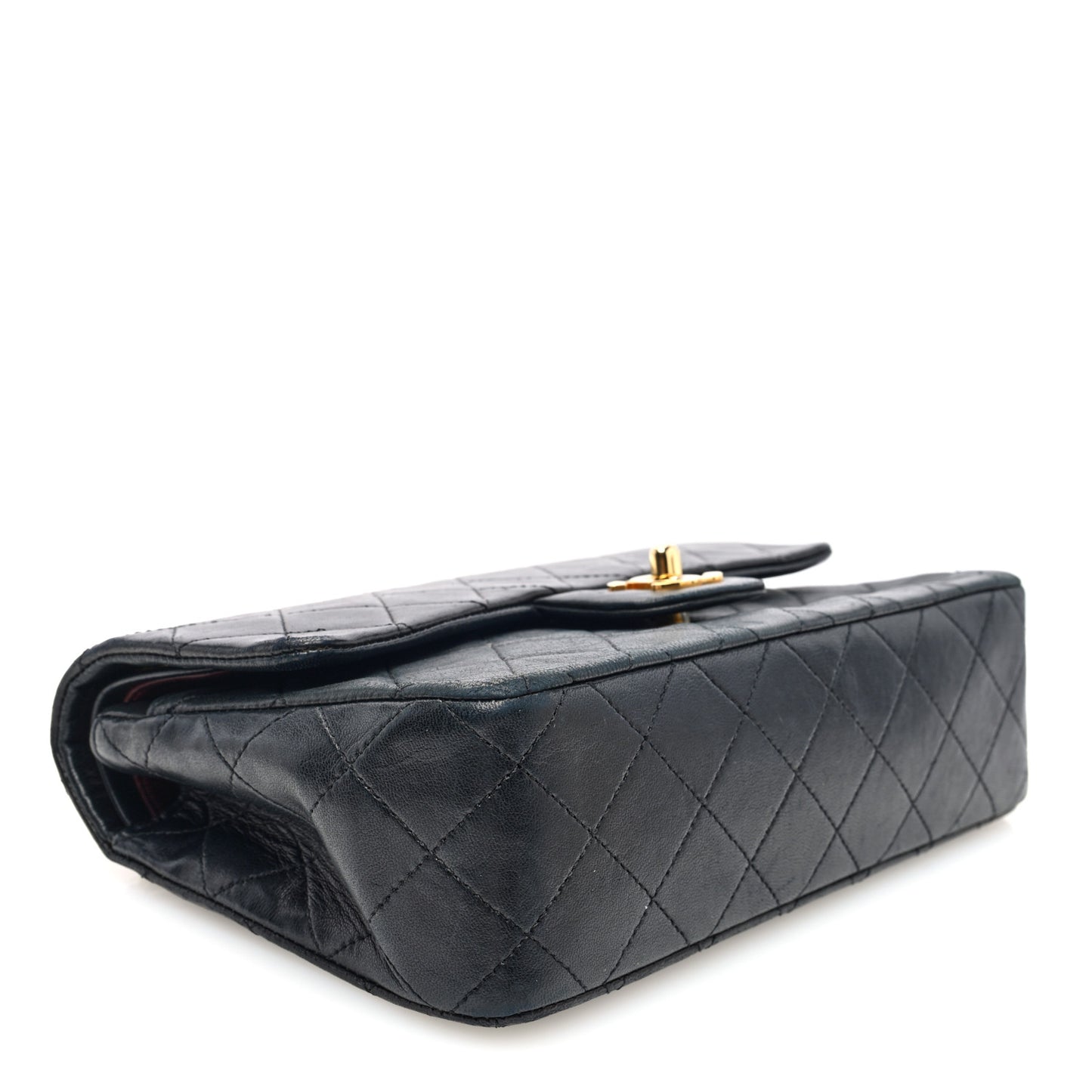 Lambskin Quilted Small Double Flap Black