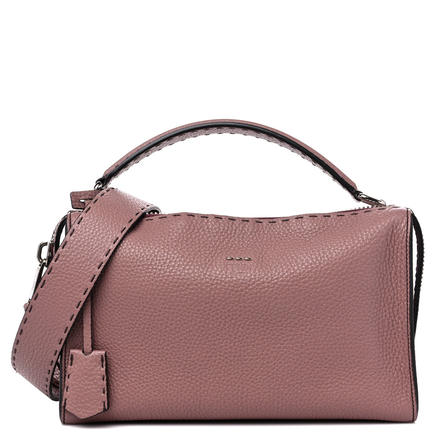 Fendi Cuoio Romano Selleria Lei Boston Tote English Rose 1 of 8