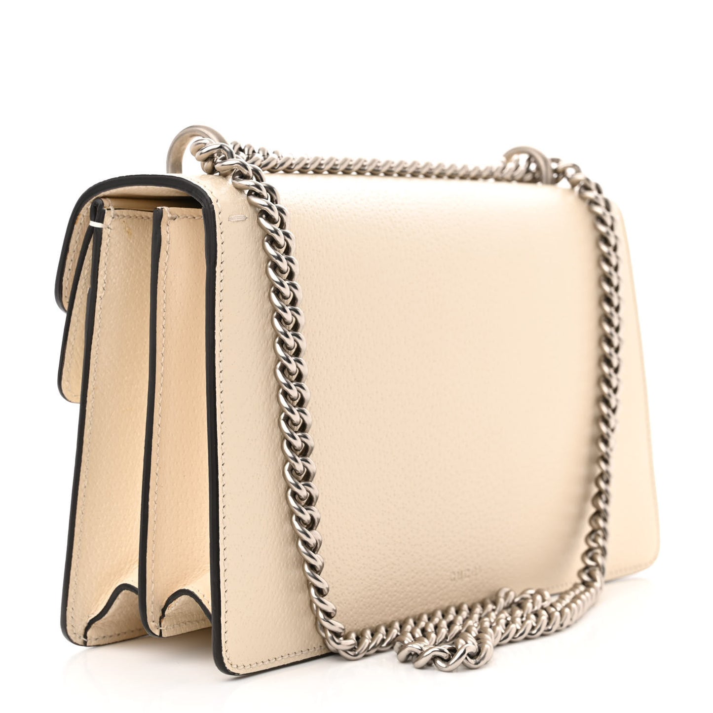 Textured Calfskin Crystal Small Dionysus Shoulder Bag Mystic White