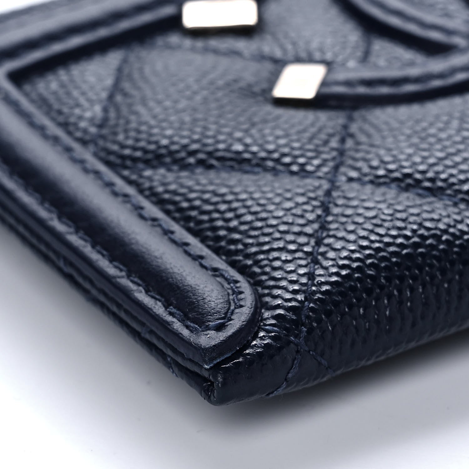 Chanel Caviar Quilted Filigree Card Holder Navy Blue 9 of 11
