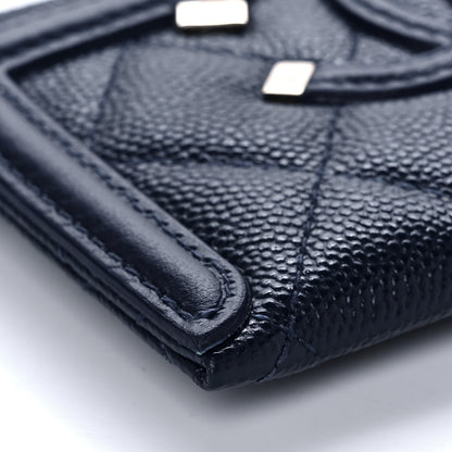 Chanel Caviar Quilted Filigree Card Holder Navy Blue 9 of 11