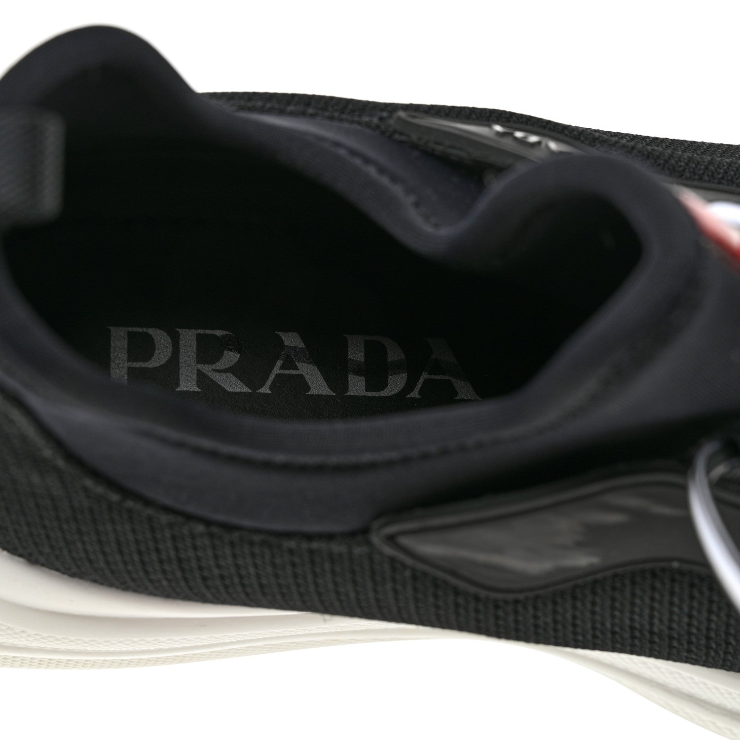 Prada Mesh Neoprene Womens America's Cup 45mm Sneakers 38 Black White 6 of 12