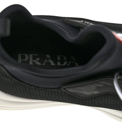 Prada Mesh Neoprene Womens America's Cup 45mm Sneakers 38 Black White 6 of 12