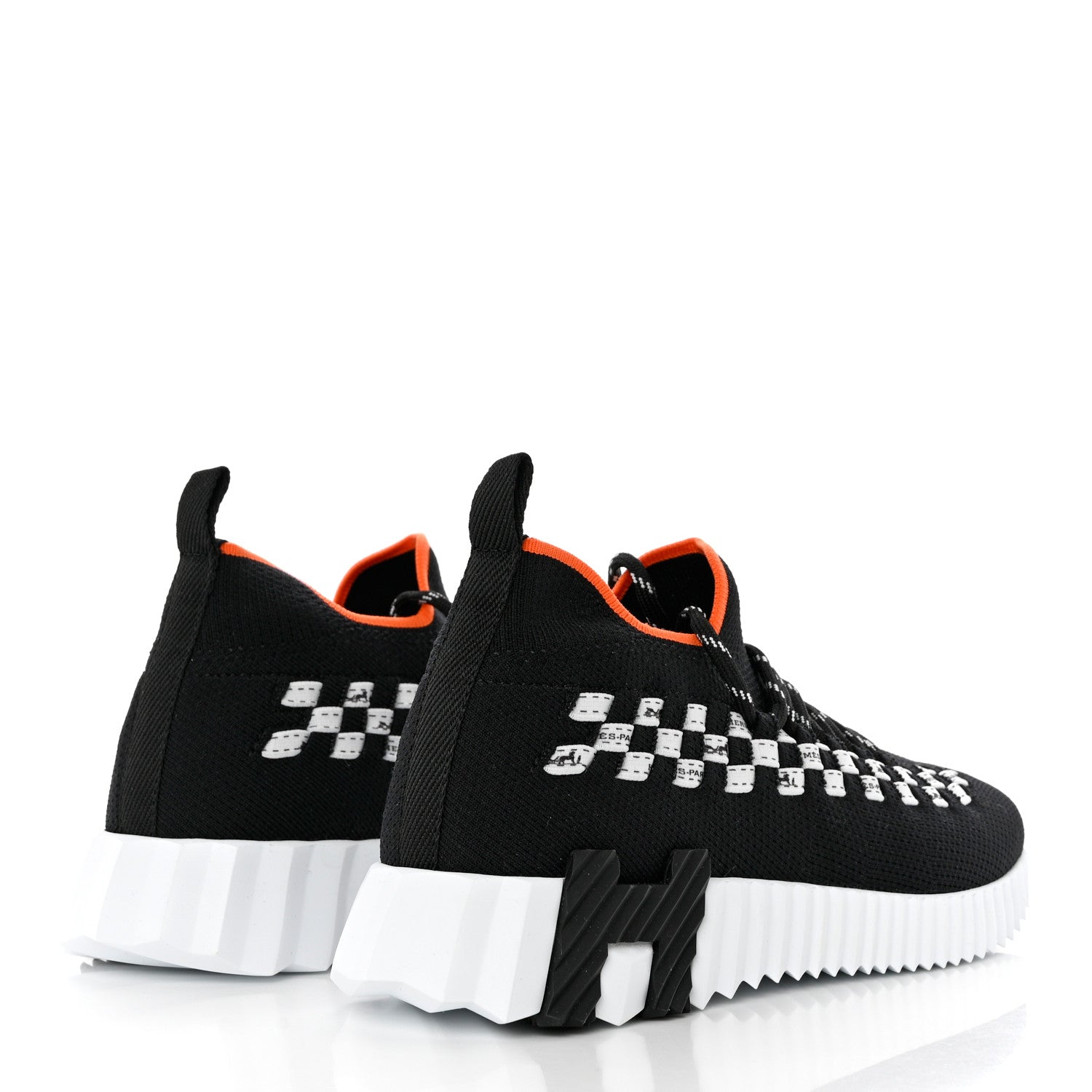 Hermes Knit Womens Flex Bolduc Sneakers 35 Black White 4 of 9
