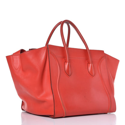 Celine Nappa Calfskin Medium Phantom Luggage Vermillion 3 of 28