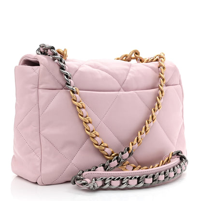 Chanel Lambskin Quilted Large Chanel 19 Flap Light Pink 3 of 10