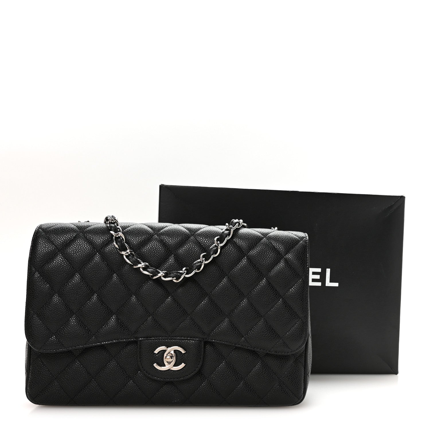 Chanel Caviar Quilted Jumbo Single Flap Black 11 of 11
