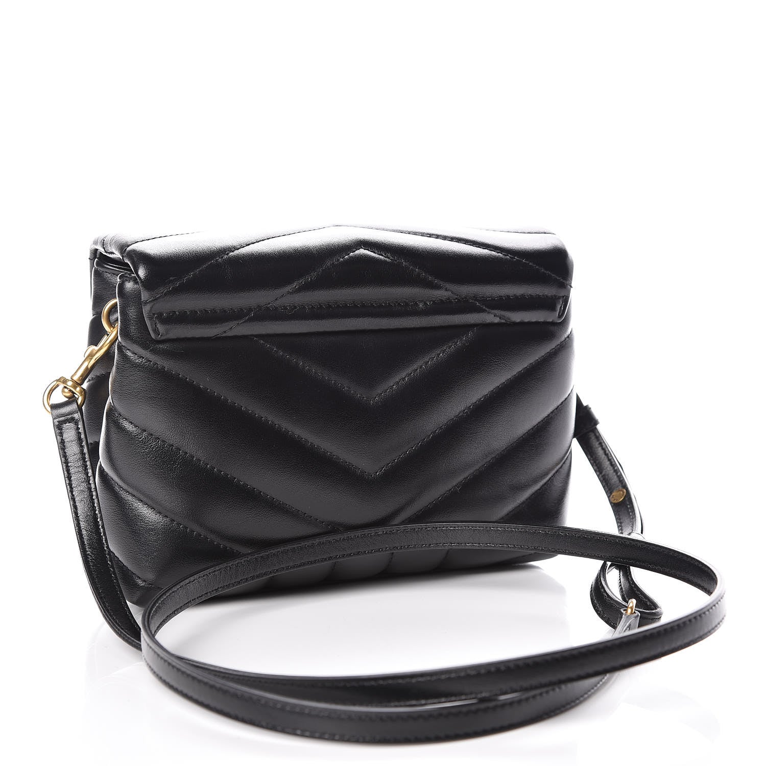 Saint Laurent Calfskin Y Quilted Monogram Toy Loulou Crossbody Bag Black 3 of 10