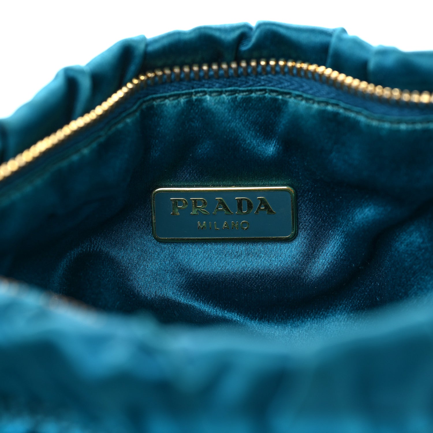 Prada Satin Raso Shoulder Bag Blue 5 of 8