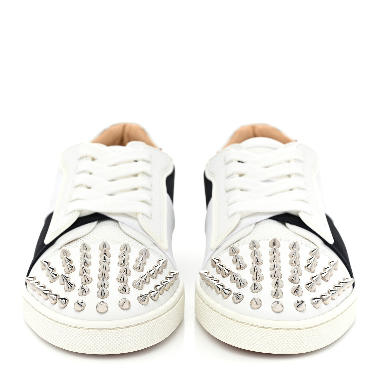 Christian Louboutin Calfskin Elastikid Spikes Womens Donna Sneakers 39 White Multicolor 2 of 11