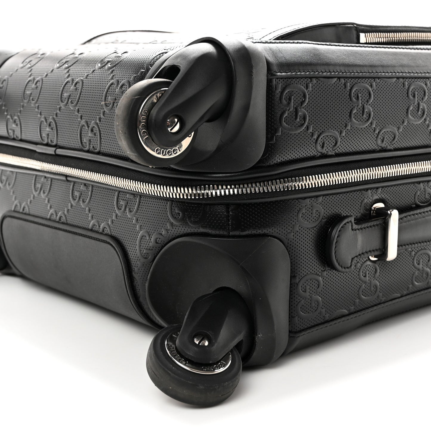 Monogram Jumbo GG Textured Dollar Calfskin Small Carry On Trolley Black