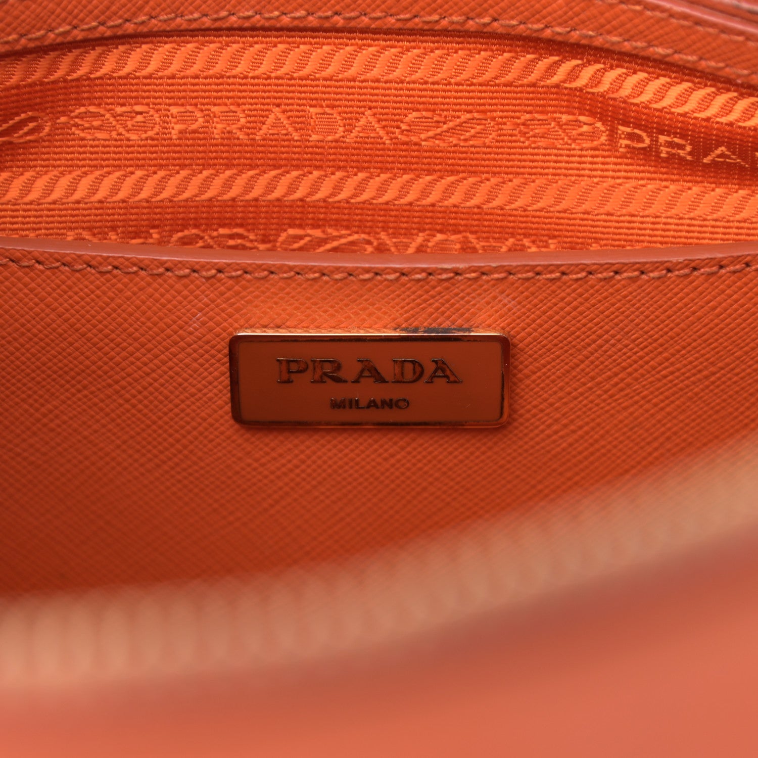 Prada Saffiano Lux Medium Promenade Tote Papaya 6 of 19