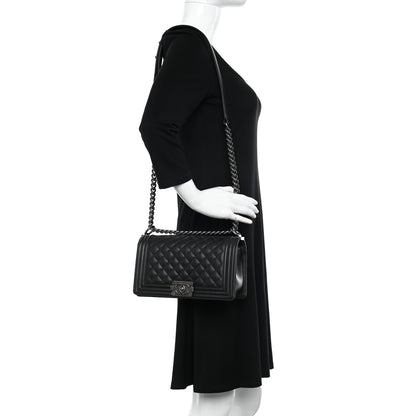 Chanel Caviar Quilted Medium Boy Flap Black 2 of 9