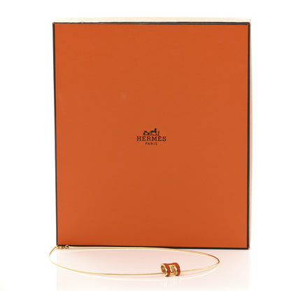 Hermes Lacquered Gold Pop H Pendant Necklace Orange 7 of 7