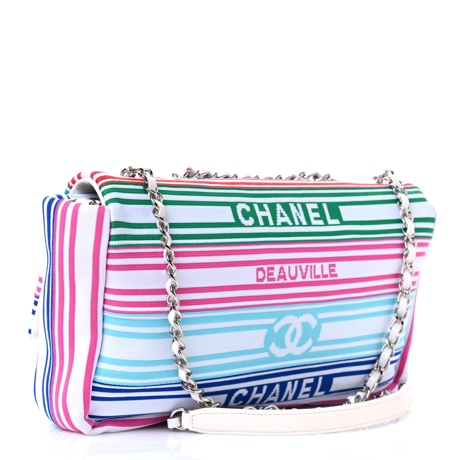 Chanel Mixed Fibers Lambskin Venise Biarritz Flap Bag Multicolor White 3 of 10