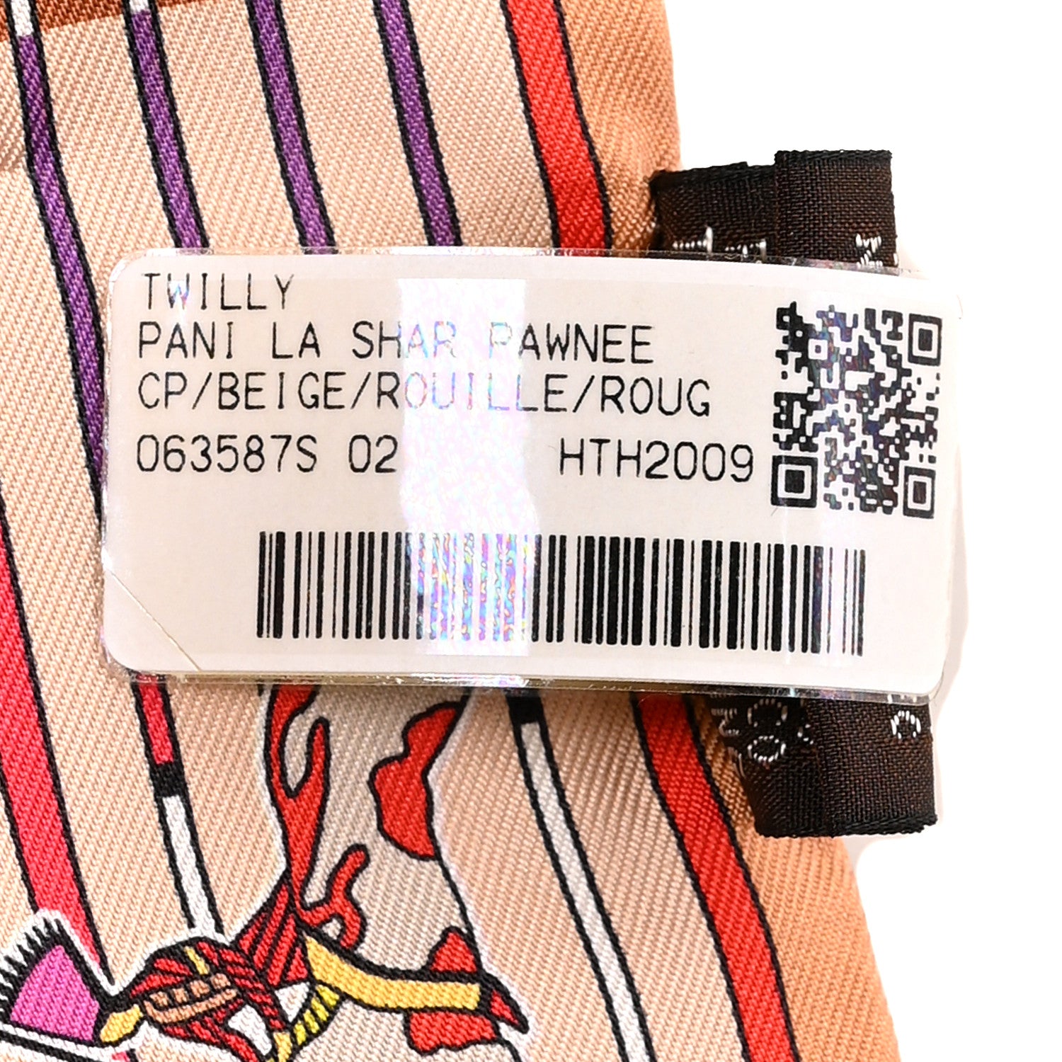 Hermes Silk Pani La Shar Pawnee Twilly Beige Rouille Rouge 4 of 4