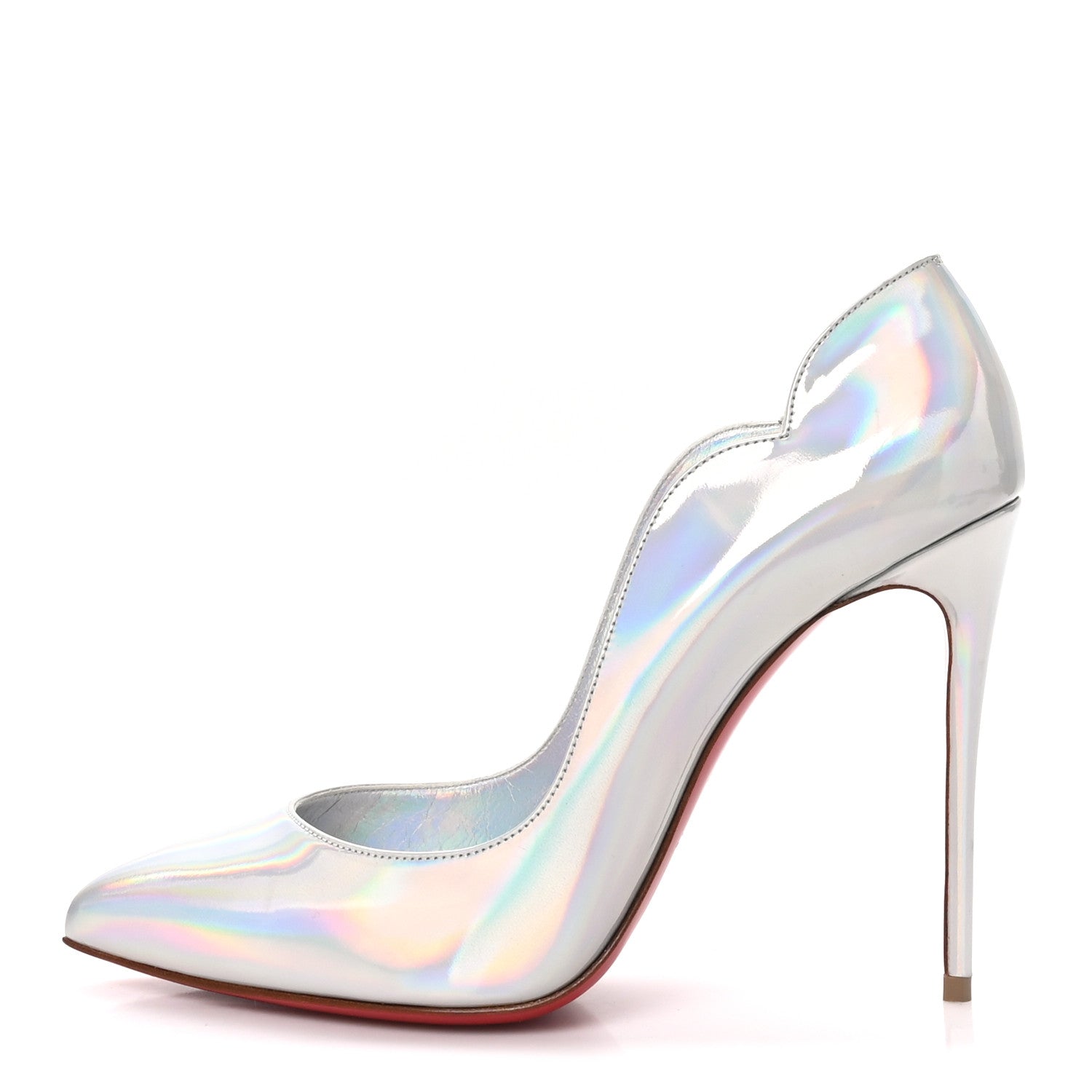 Christian Louboutin Specchio Laser Hot Chick 100 Pumps 38 Silver 1 of 8