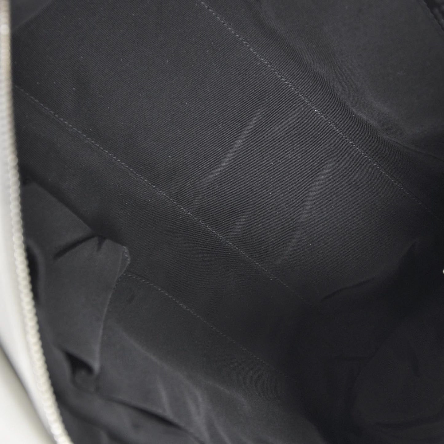 Iridescent Calfskin Chic Quilt Bowling Bag White