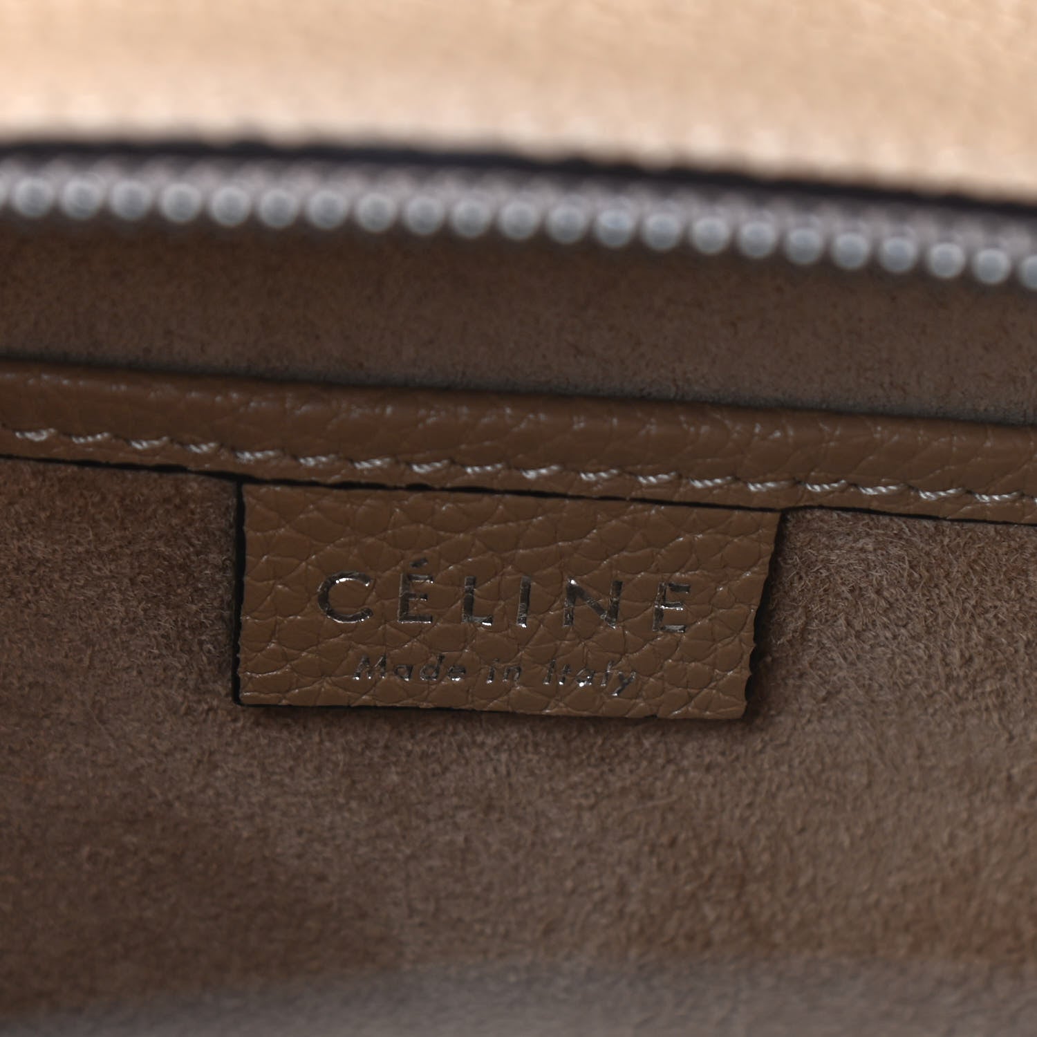 Celine Drummed Calfskin Nano Luggage Dune 6 of 9