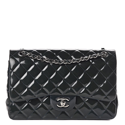 Chanel Patent Quilted Jumbo Double Flap Navy 1 of 18