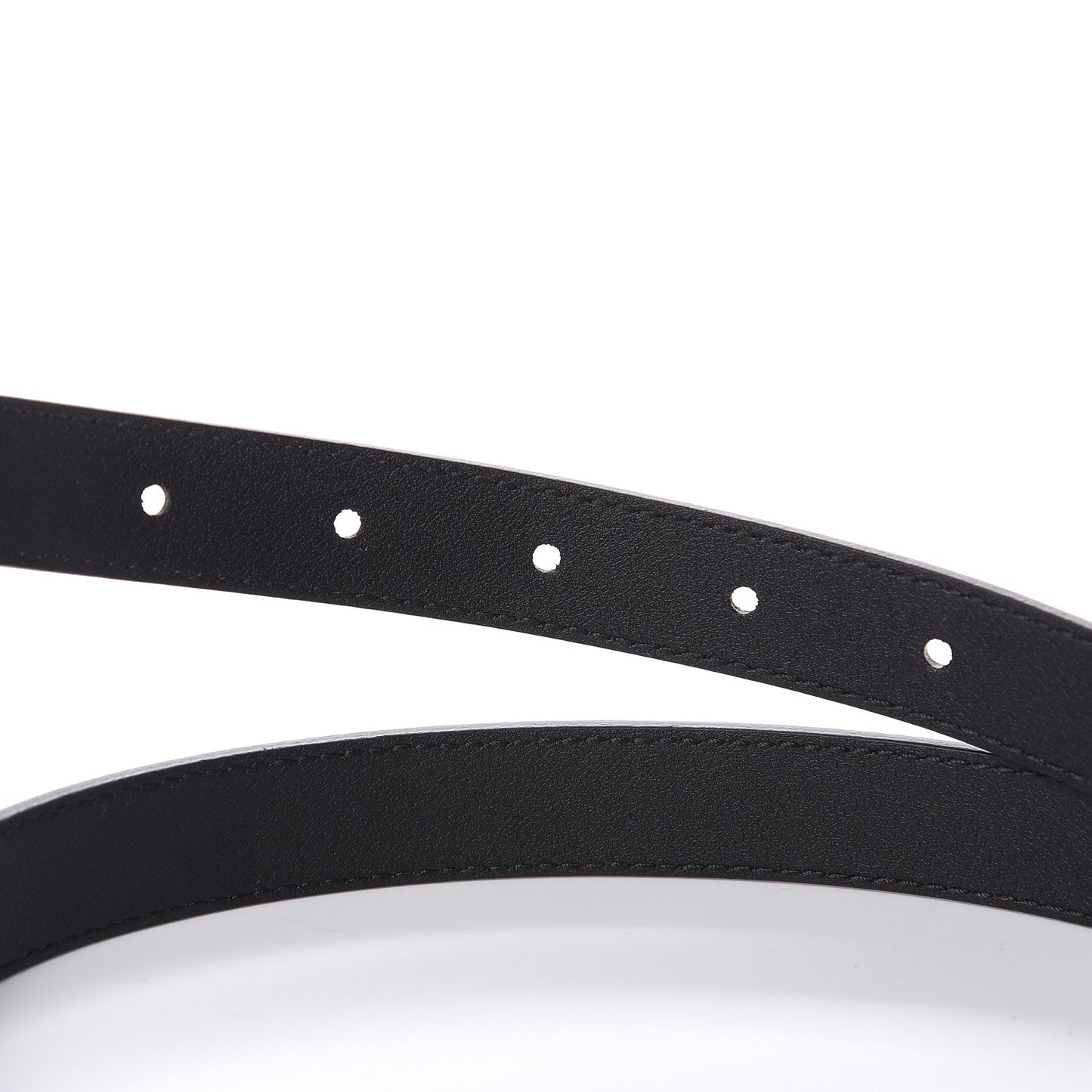 Calfskin Pearl Double G 20mm Belt 90 36 Black Cream