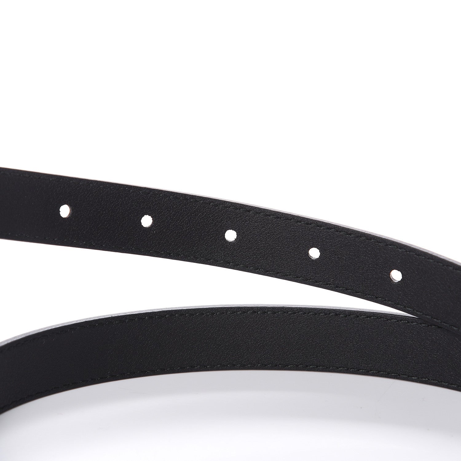 Gucci Calfskin Pearl Double G 20mm Belt 90 36 Black Cream 5 of 6