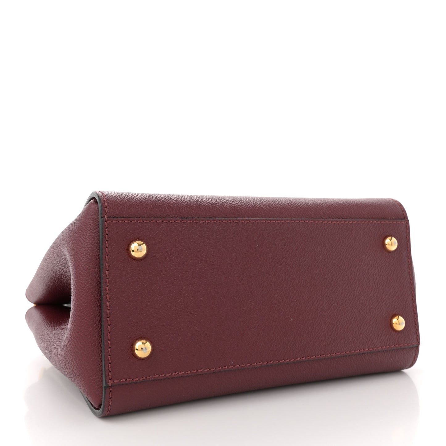 Soft Grain Calfskin Small Buckle Tote Antique Red