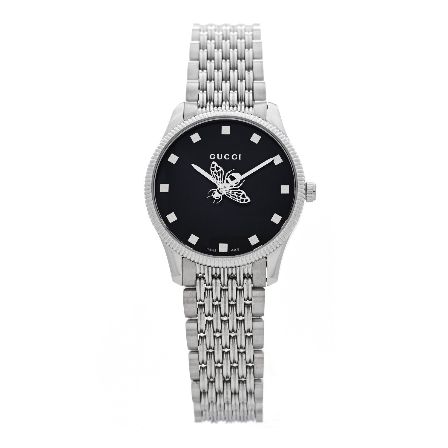 Gucci Stainless Steel 29mm G-Timeless Bee Quartz Watch Black 1 of 5