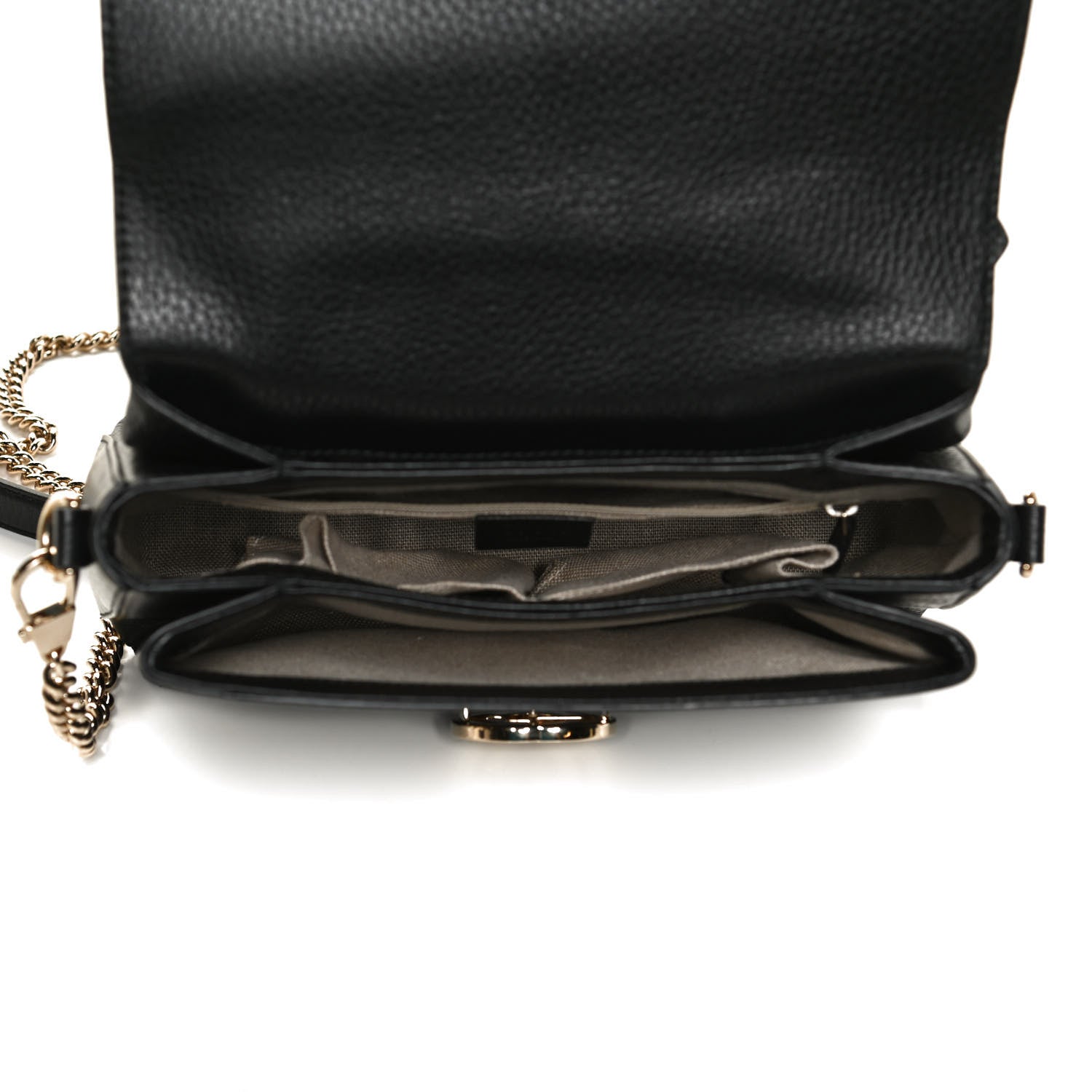 Gucci Dollar Calfskin Interlocking G Top Handle Shoulder Bag Black 5 of 13