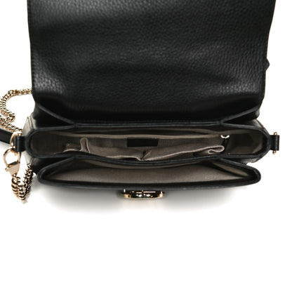 Gucci Dollar Calfskin Interlocking G Top Handle Shoulder Bag Black 5 of 13