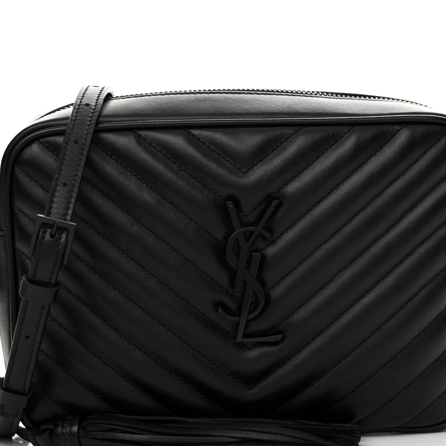 Calfskin Matelasse Monogram Monochrome Lou Camera Bag Black