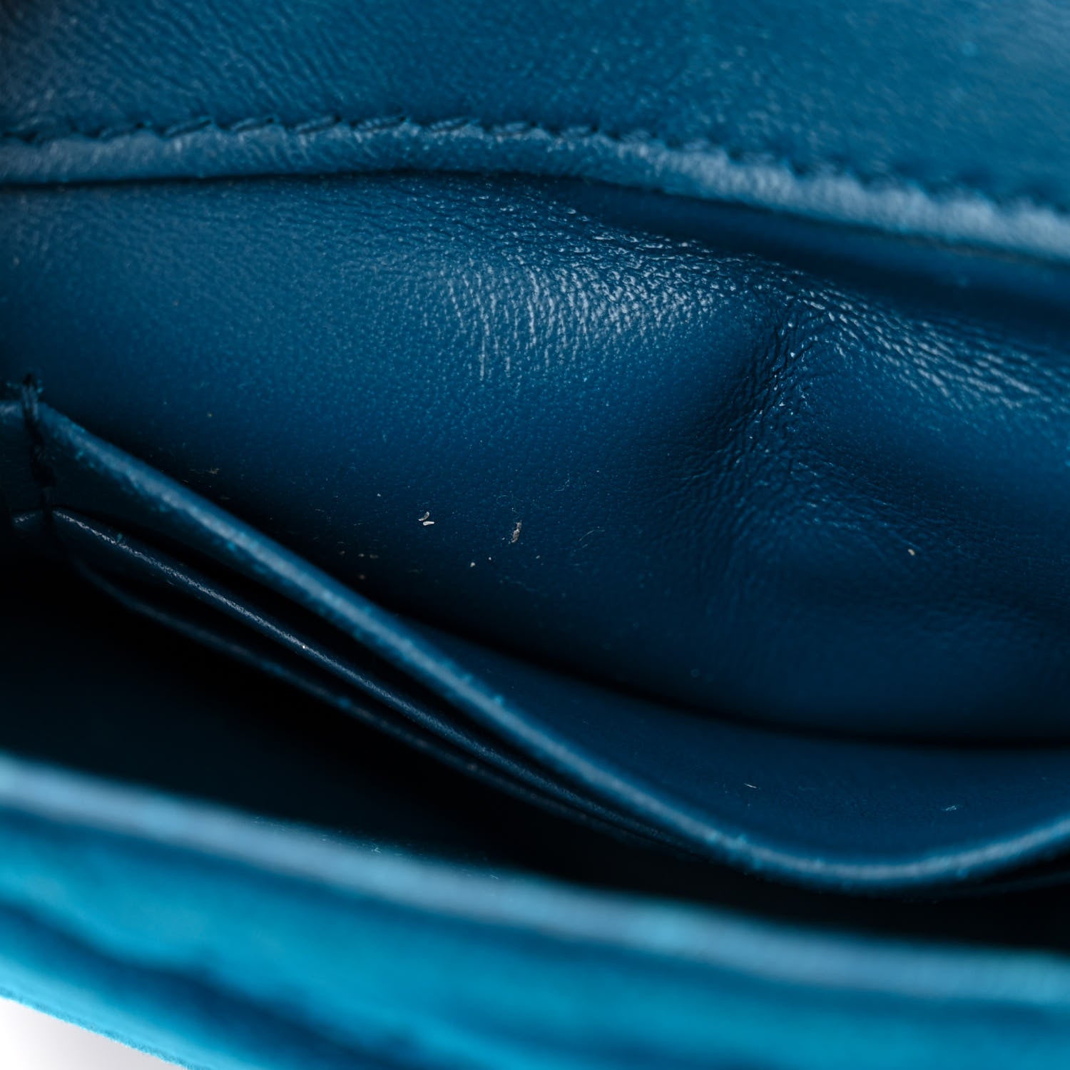 Balenciaga Velvet Logo Matelasse BB Chain Wallet Teal Blue 11 of 14