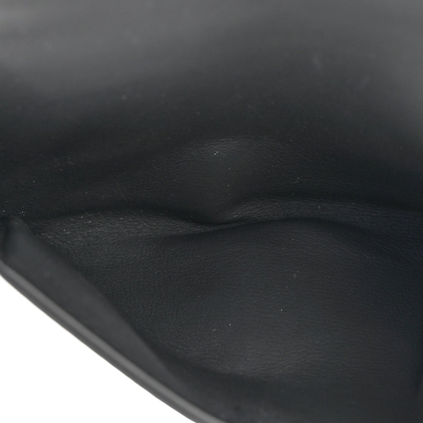 Ultra Matte Calfskin Nano Saddle Chain Pouch Black