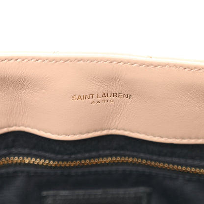 Saint Laurent Calfskin Y Quilted Monogram Medium Loulou Chain Satchel Nude Powder 7 of 11