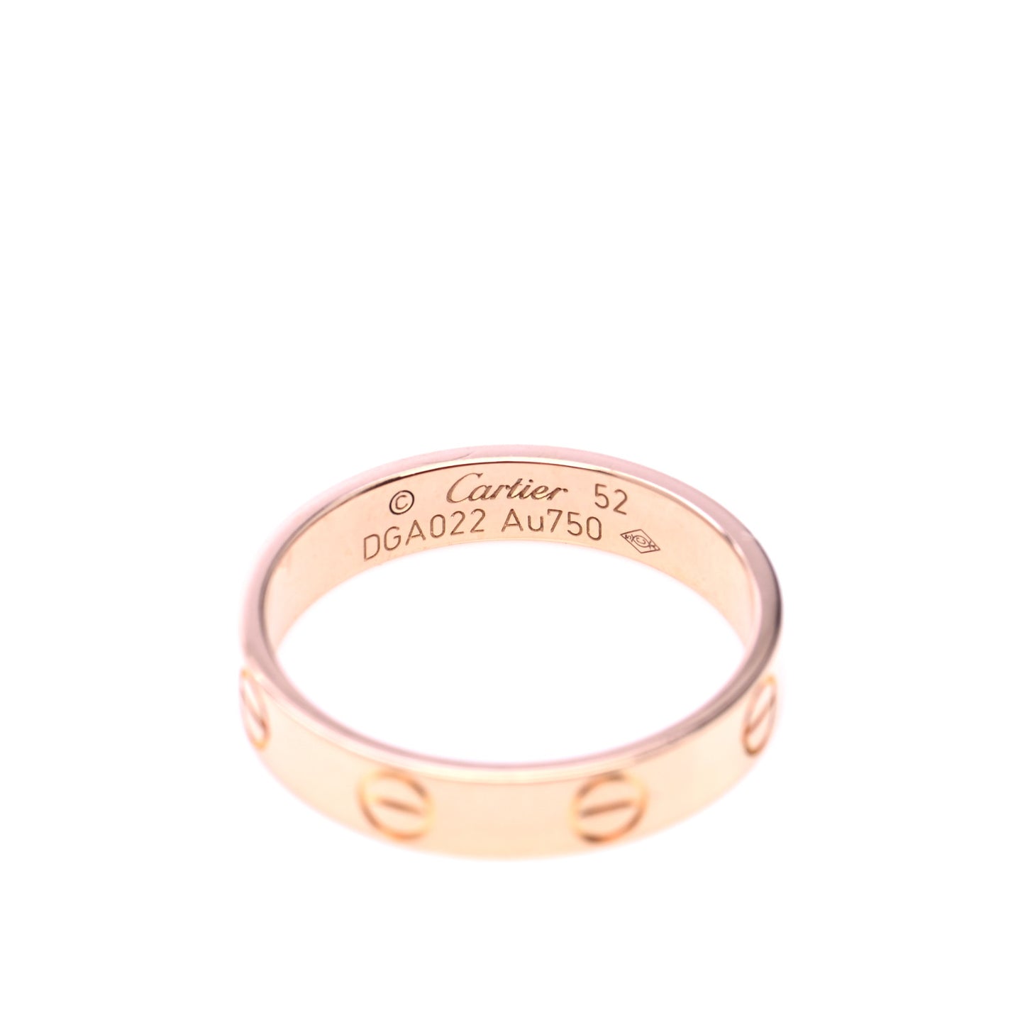 18K Pink Gold 3.5mm LOVE Wedding Band Ring 52 6