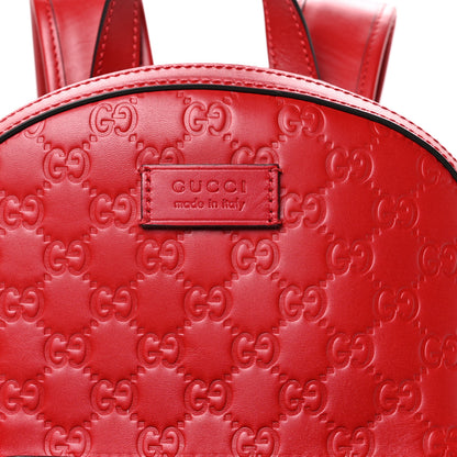 Gucci Guccissima Signature Small Day Backpack Hibiscus Red 9 of 11