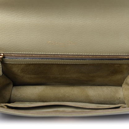 Christian Dior Grained Calfskin Medium Diorama Flap Bag Grey Green 5 of 10