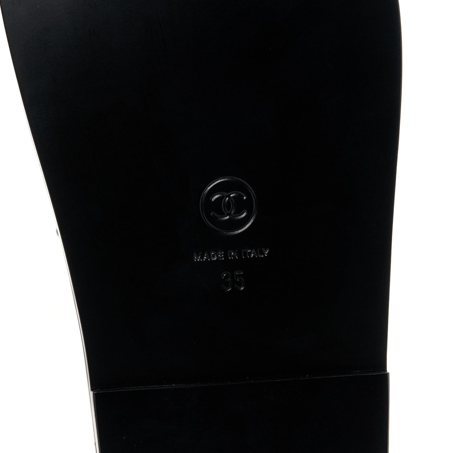 Lambskin Quilted Velcro Dad Chain CC Slide Sandals 35 Black