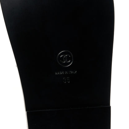 Chanel Lambskin Quilted Velcro Dad Chain CC Slide Sandals 35 Black 8 of 10