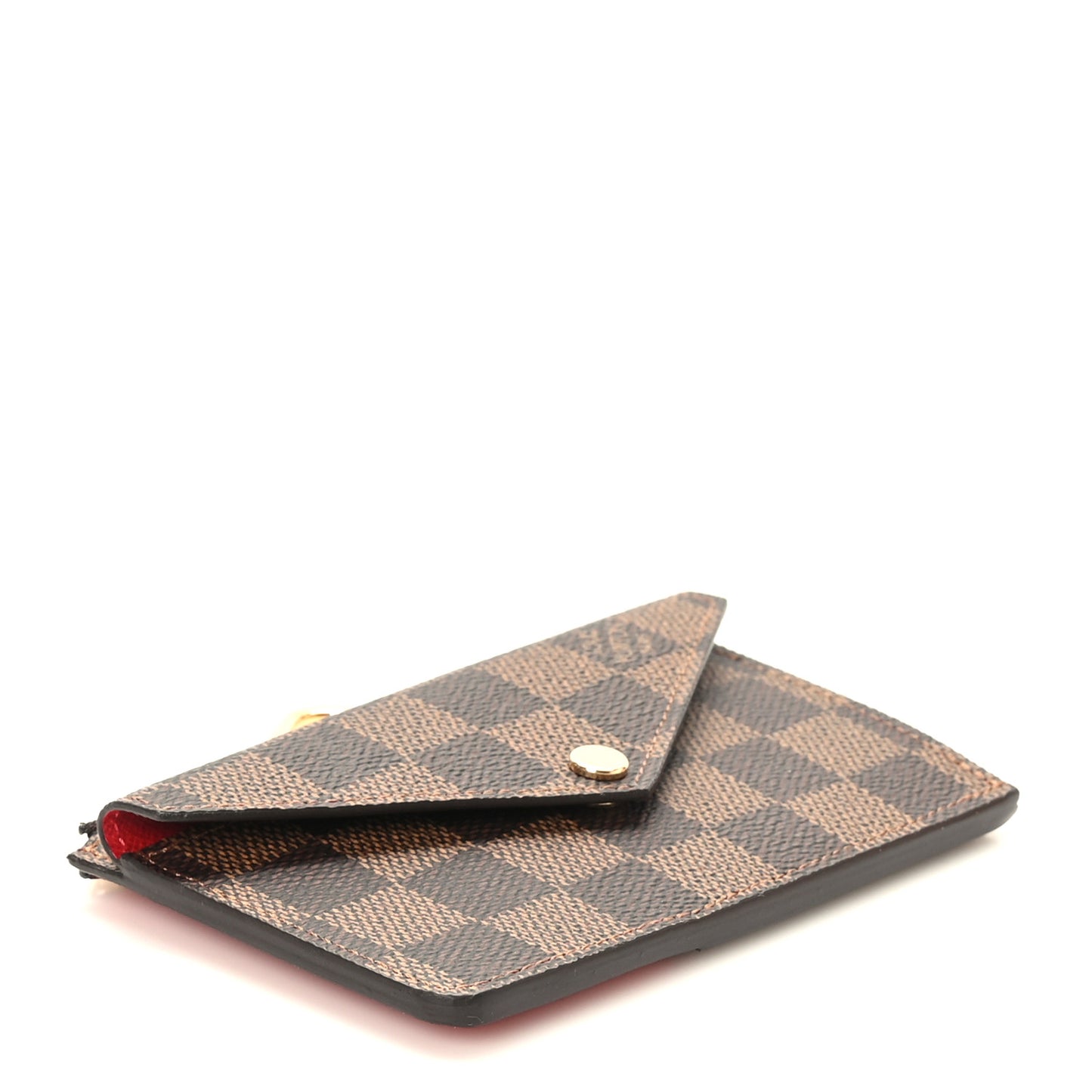 Damier Ebene Recto Verso Card Holder Red