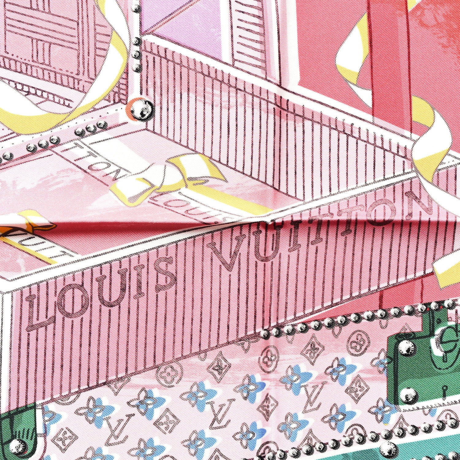Louis Vuitton Silk Magic Malle Square Scarf 70 Pink 3 of 3