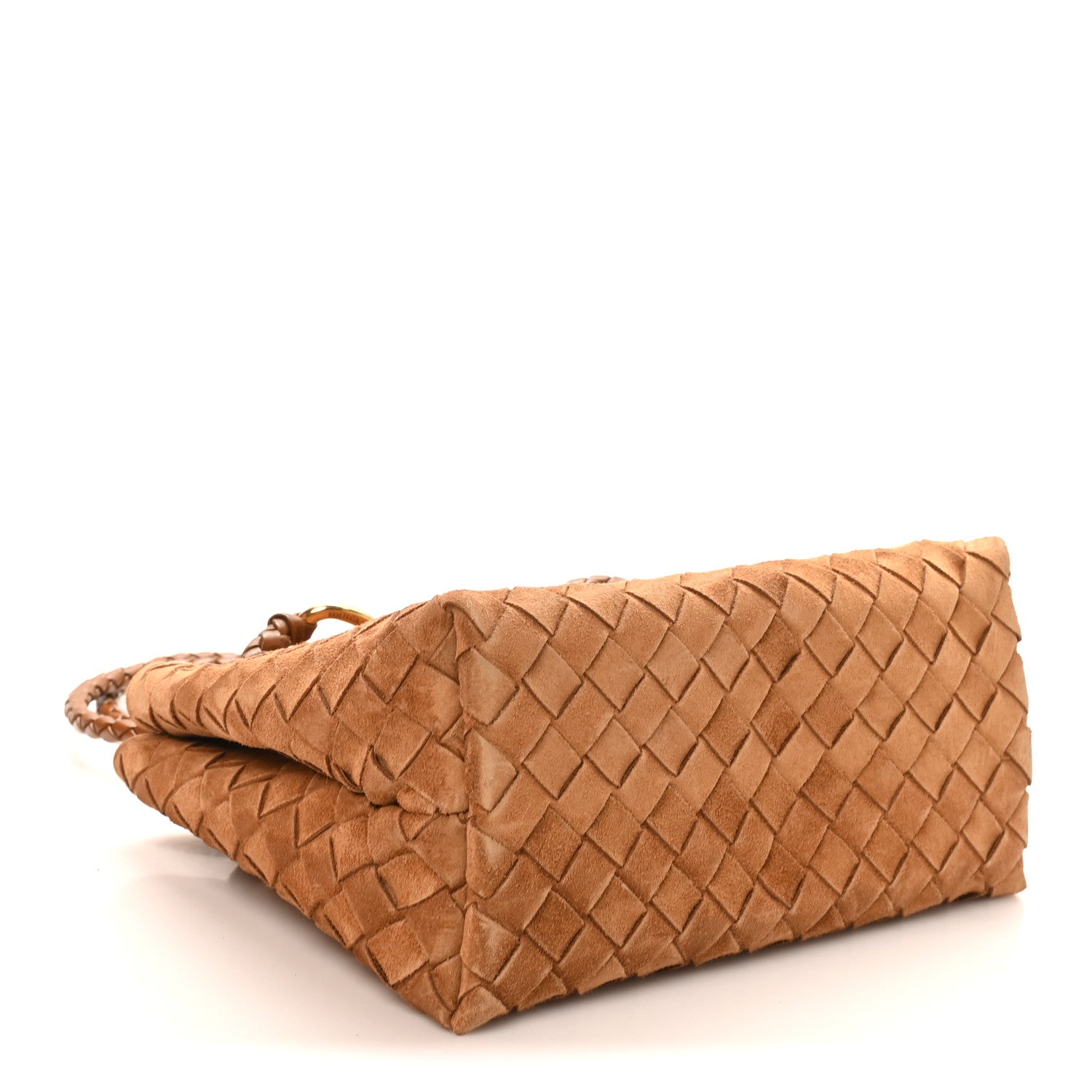 Bottega Veneta Suede Intrecciato Small Andiamo Shoulder Bag Amber 4 of 9